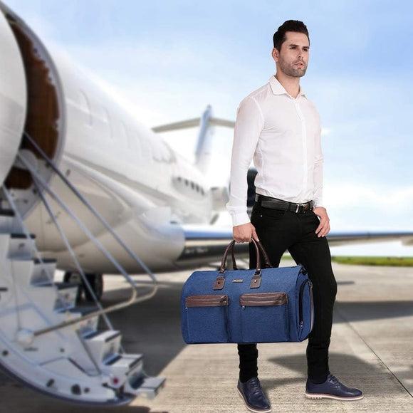 Grey 45L Garment Duffel Bag - Men's Travel Suit Bag - Carry On Weekender - RnR Galore