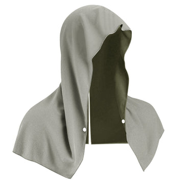 Grey 5 - Pack Instant Cooling Towel Set - UPF Sun Protection Hooded Ice Towels for Sports & Outdoor Activities - RnR Galore
