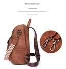 Grey Chic Women's PU Leather Convertible Backpack - Anti - Theft Design, Multi - Pocket Shoulder Bag with Tassel - RnR Galore