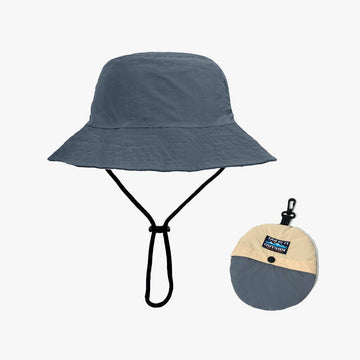 Grey Foldable Waterproof Bucket Hat Packable Sun Cap Wide Brim with Adjustable Drawstring for Fishing Camping and Hiking - RnR Galore