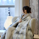 Grey Luxury Mink Velvet Ink Print Blanket - High - Quality Warmth for Your Home(150*200cm) - RnR Galore