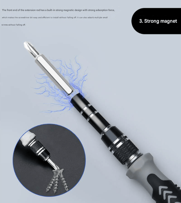 Grey Professional 115 - in - 1 Precision Screwdriver Set - Magnetic Repair Tool Kit for PC, Laptop, Phone & Electronics - RnR Galore