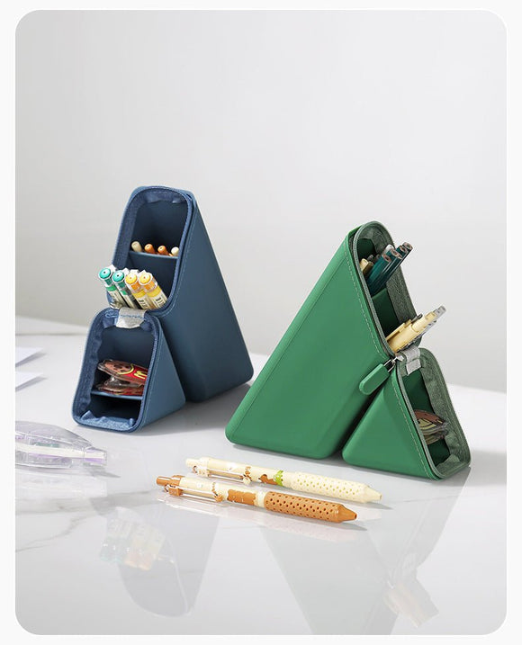 Grey Transforming Silicone Pencil Case - Stand - Up Pen Holder & Stationery Organizer - RnR Galore