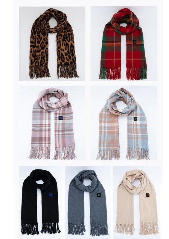 Grey USB Electric Heated Scarf - 3 - Level Heat Setting Winter Neck Warmer - RnR Galore