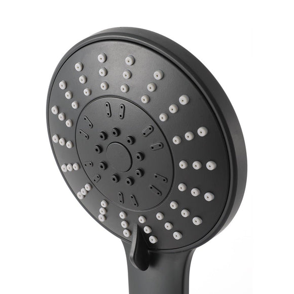 Handheld Shower Head 4.5" High Pressure 5 Modes Poweful Round Black - RnR Galore