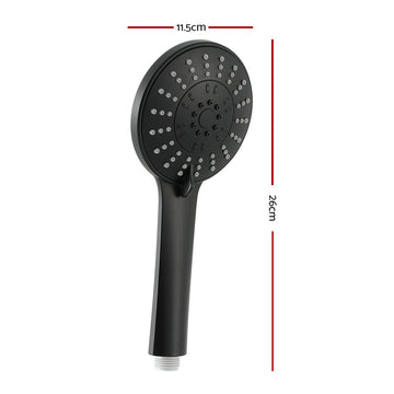 Handheld Shower Head 4.5" High Pressure 5 Modes Poweful Round Black - RnR Galore