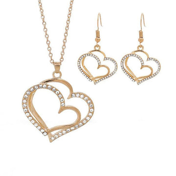 Heart Shaped Rhinestone Jewelry Set for Women - RnR Galore
