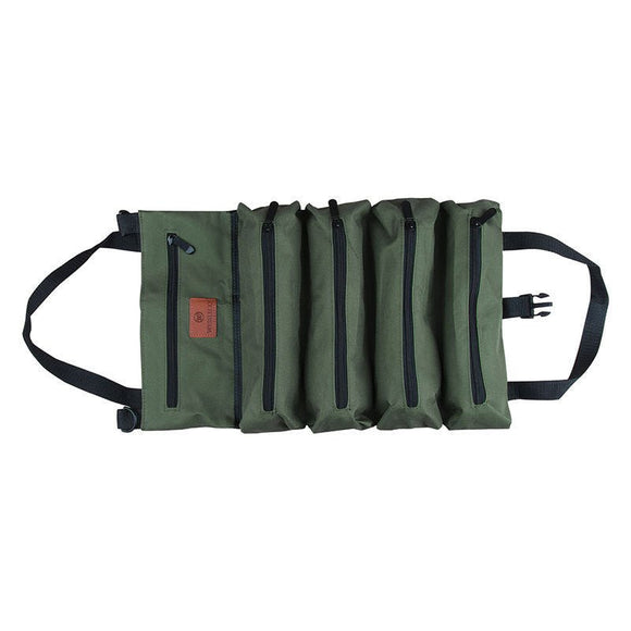 Heavy - Duty Canvas Tool Roll Up Bag & Organizer Tote - Multi - Pocket Wrench & Tool Pouch(Green) - RnR Galore