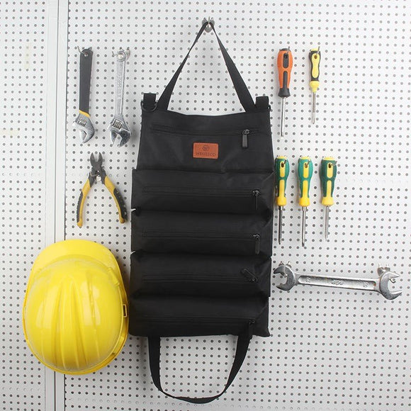 Heavy - Duty Canvas Tool Roll Up Bag & Organizer Tote - Multi - Pocket Wrench & Tool Pouch(Khaki) - RnR Galore