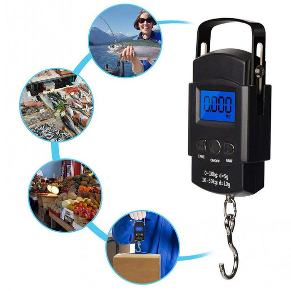 Heavy - Duty Digital Hanging Scale (2 - Pack) - 50kg Portable Luggage & Fishing Scale with Backlit LCD - RnR Galore