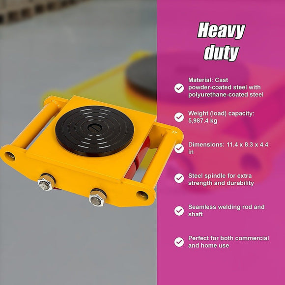 Heavy Duty Machine Dolly Skate Machinery Roller Mover Cargo Trolley 6T - RnR Galore