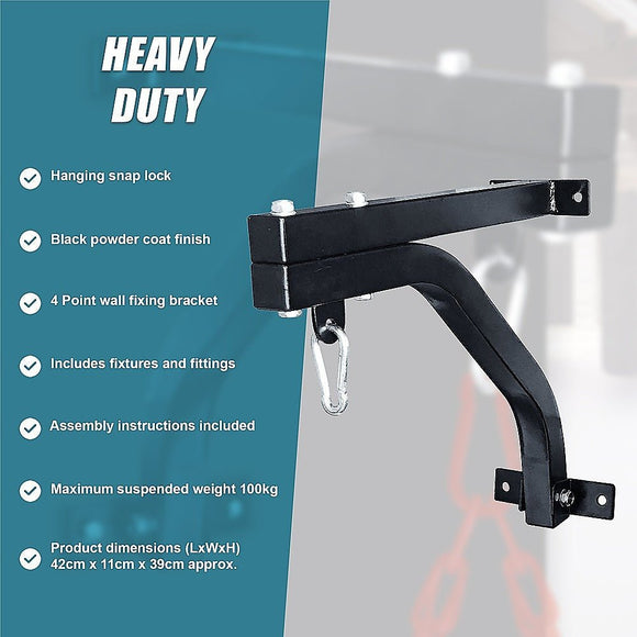 Heavy Duty Punch Bag Wall Bracket – Steel Boxing Bag Holder for Home Gym - RnR Galore