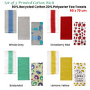 Home Oasis Set of 3 Printed Cotton Rich Tea Towels 50 x 70 cm Strawberry Red - RnR Galore