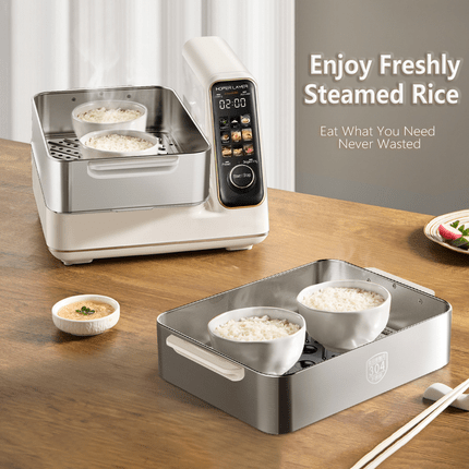 Hoper Layer Electric Food Steamer 16L Large Capacity 10 Second Start 24H Timer Independent Water Tank - RnR Galore