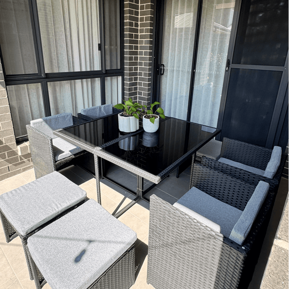 Horrocks 8 Seater Outdoor Dining Set - Black - RnR Galore