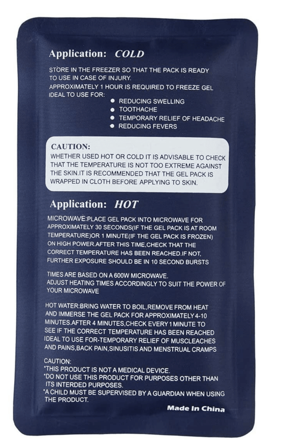HOT COLD PACK Reusable First Aid Ice Heat Gel Packs Microwaveable Pain Relief - RnR Galore