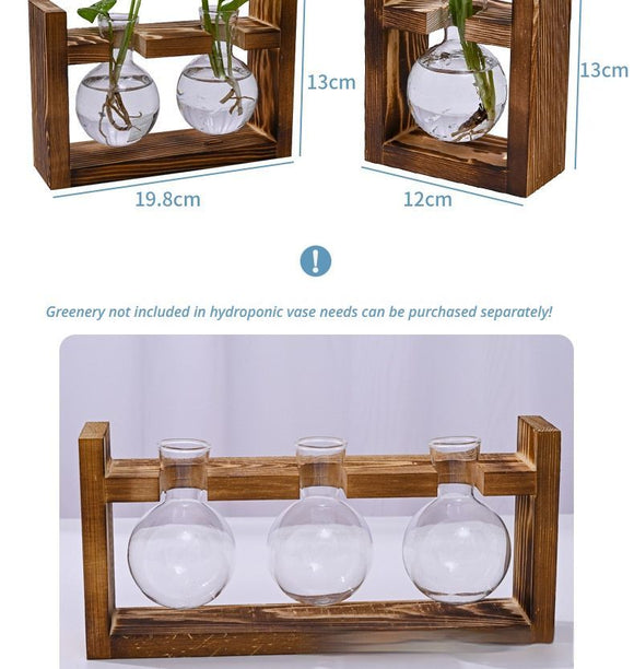 HydroponicWoodenFramewithSnap - On - Heart - ShapedTripleBottle - RnR Galore