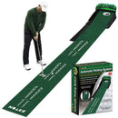 Indoor Golf Putting Mat with Automatic Ball Return System 2.6m Practice Green with Alignment Guides for Home and Office Training - RnR Galore