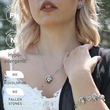 Infinity Love Heart Necklace, Birthstone Necklace for Women, Jewelry for Women with Healing Crystals, Allergy Free Pendant Necklace - 13c - Protection - Crystal Black - RnR Galore