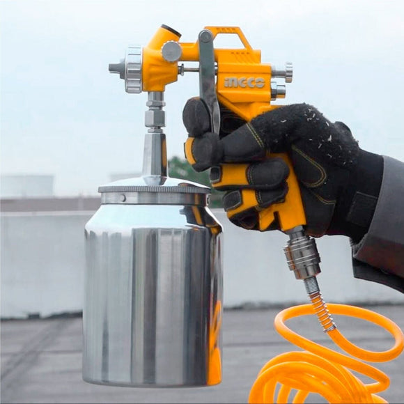 Ingco 5Pc Compessor Air Tool Set Paint Sprayer Air Blower Wash Tyre Inflating 5M Hose - RnR Galore