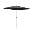 Instahut 2.7m Outdoor Umbrella w/Base Pole Stand Garden Beach Black - RnR Galore