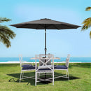 Instahut 2.7m Outdoor Umbrella w/Base Pole Stand Garden Beach Black - RnR Galore
