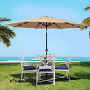 Instahut 3m Outdoor Umbrella Beach Pole Garden Patio Tilt Beige - RnR Galore