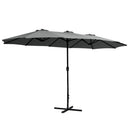 Instahut 4.57m Outdoor Umbrella Beach Pole Garden Tilt Charcoal - RnR Galore