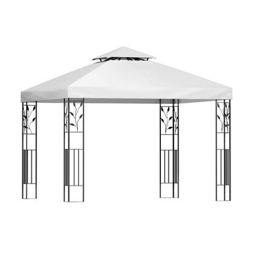 Instahut Gazebo 3x3m Marquee Outdoor Wedding Party Event Tent Home Iron Art Shade White - RnR Galore