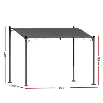 Instahut Gazebo Marquee 3m Outdoor Event Wedding Tent Camping Party Shade Iron Art Canopy Grey - RnR Galore