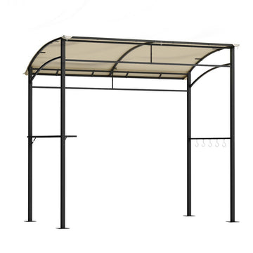 Instahut Gazebo Outdoor BBQ Grill Patio Garden Marquee Shade Shelter Shelf Hooks Beige - RnR Galore