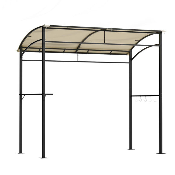 Instahut Gazebo Outdoor BBQ Grill Patio Garden Marquee Shade Shelter Shelf Hooks Beige - RnR Galore
