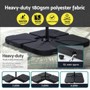 Instahut Outdoor Umbrella 3M Cantilever Beach LED Base Garden Sun Patio Charcoal - RnR Galore