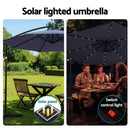 Instahut Outdoor Umbrella 3M Cantilever Beach LED Umbrellas Garden Shade Patio - RnR Galore