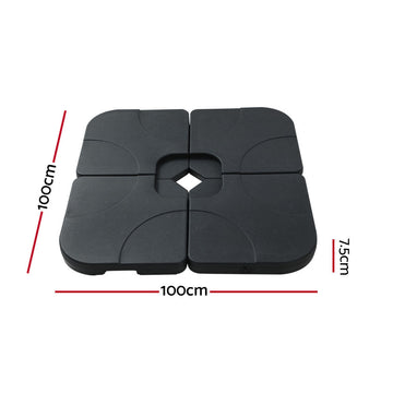 Instahut Outdoor Umbrella Base 50cm 4 Plates Stand Pod Cantilever - RnR Galore