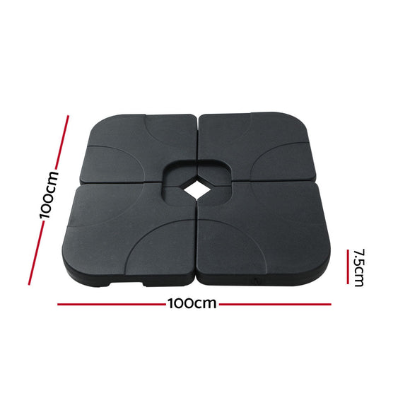 Instahut Outdoor Umbrella Base 50cm 4 Plates Stand Pod Cantilever - RnR Galore