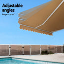 Instahut Retractable Folding Arm Awning Manual Sunshade 2.5Mx2M Beige - RnR Galore