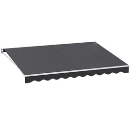 Instahut Retractable Folding Arm Awning Manual Sunshade 4Mx3M Grey - RnR Galore