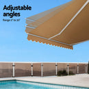 Instahut Retractable Folding Arm Awning Motorised Remoter Sunshade 2.5Mx2M Beige - RnR Galore
