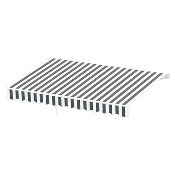 Instahut Retractable Folding Arm Awning Motorised Sunshade 3Mx2.5M Grey White - RnR Galore