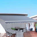 Instahut Retractable Folding Arm Awning Motorised Sunshade 4Mx2.5M Pearl Grey - RnR Galore