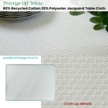Invitation Prestige Cotton Rich Jacquard Off White Table Cloth 160 x 220 cm - RnR Galore