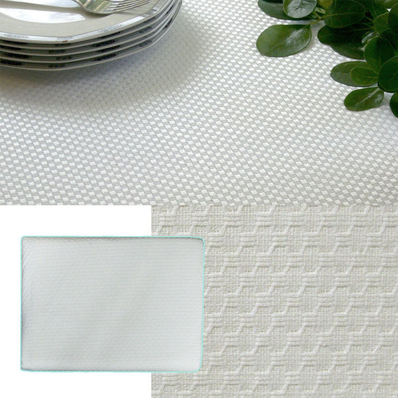 Invitation Prestige Cotton Rich Jacquard Off White Table Cloth 160 x 270 cm - RnR Galore