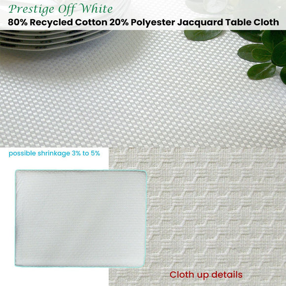 Invitation Prestige Cotton Rich Jacquard Off White Table Cloth 220 x 220 cm - RnR Galore