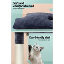 i.Pet Cat Tree 102cm Scratching Post Tower Scratcher Condo House Board Grey - RnR Galore