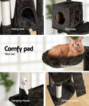 i.Pet Cat Tree 193cm Tower Scratching Post Scratcher Condo House Trees Grey - RnR Galore