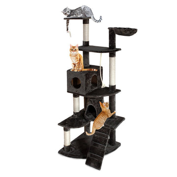 i.Pet Cat Tree 193cm Tower Scratching Post Scratcher Condo House Trees Grey - RnR Galore
