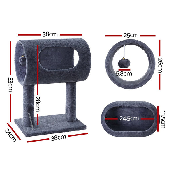 i.Pet Cat Tree 53cm Scratching Post Tower Scratcher Wood Condo House Trees Grey - RnR Galore