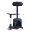 i.Pet Cat Tree 94cm Scratching Post Tower Scratcher Condo House Wood Trees Grey - RnR Galore