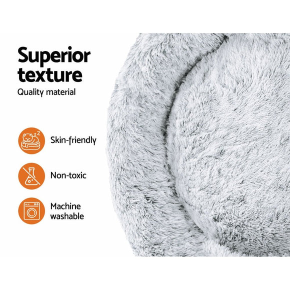 i.Pet Pet Bed Dog Cat 110cm Calming Extra Large Soft Plush Light Charcoal - RnR Galore